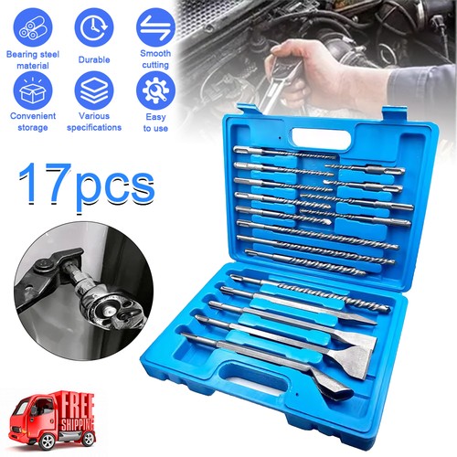 17pc rotary hammer - drill, bit