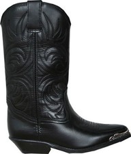 Ladies Black Cowboy Boots Genuine Leather Western Cowgirl Line Dance Boots  2000