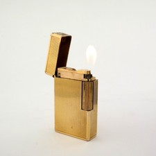 Vintage ST Dupont Line 1 1L Large Lighter. Vertical Gold Stripes. Made in France