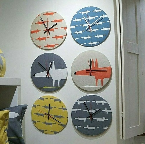 Handmade fabric clock - -, scion