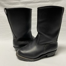 RARE OFFICIAL LANGLITZ LEATHER & WESCO BLACK BOOTS MOTOCYCLE BIKE 12