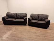 Milano Leather 2 & 3 Seater Sofa Set – Chocolate Brown