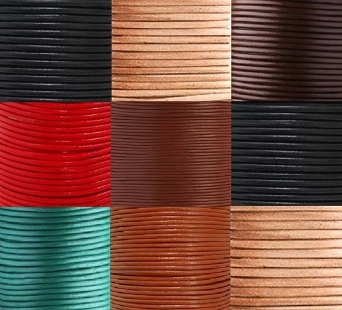 Round leather cord 100 real - leather,