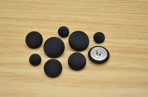 Black satin fabric covered - black,