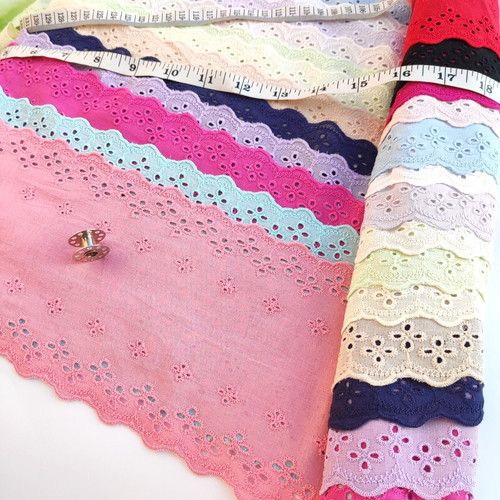 Double edge eyelet lace trim - double,