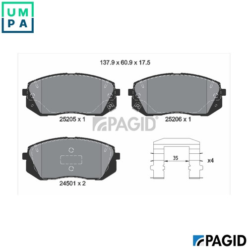 Brake pad set - pad, disc
