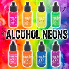 Ranger, Tim Holtz, Alcohol Ink, Neon, Full Set, 8 Colors, .5 fl oz, New 2025