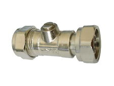 15mm x 1/2" BSP Service Valve Chrome Plated Brass Straight Isolation Valve
