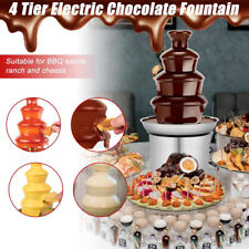 4 Tier Chocolate Fountain Machine Fondue Waterfall Stainless Steel Melting.