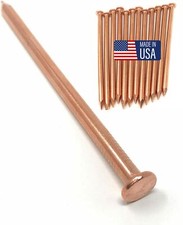 12-Pack Pure Copper 4-Inch Nail Spikes - Heavy-Duty Tree Stump Root Killer