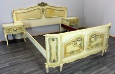 Vintage French Shabby chic Double  Bed with bedside tables (LOT 2969)