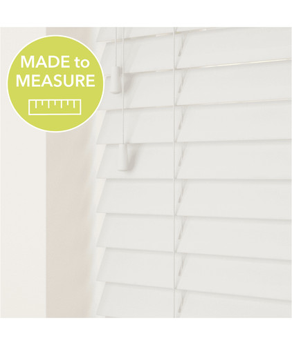 White faux wood venetian - faux,