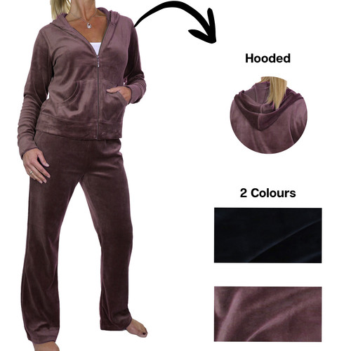 Womens velour tracksuit set - womens,
