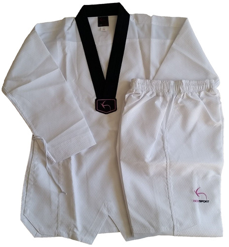 Neck taekwondo suit white - v-neck,