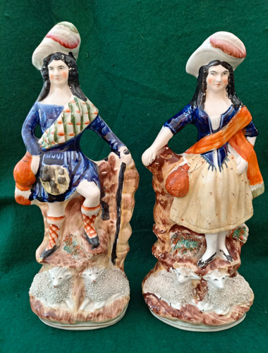 Pair antique staffordshire - pair,