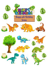 A4 Edible DINOSAUR  Cake Set Premium Icing Sheet  Cupcake Toppers  Cake Toppers