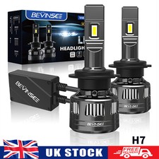 BEVINSEE 2x H7 LED Headlight Bulbs Canbus Error Free 22000LM Super Bright Light