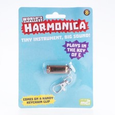 44978 WORLD'S SMALLEST HARMONICA COMES ON A KEYCHAIN TINY INSTRUMENT BIG SOUND