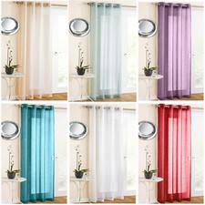 REDUCED Glitter Sparkle Voile Curtain Metallic Eyelet Ring Top Panel - Marrakesh