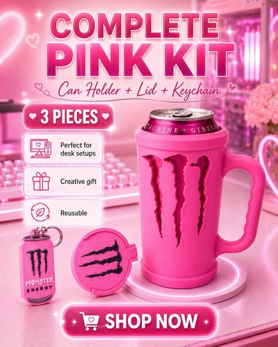 Pink monster energy - monster, holder