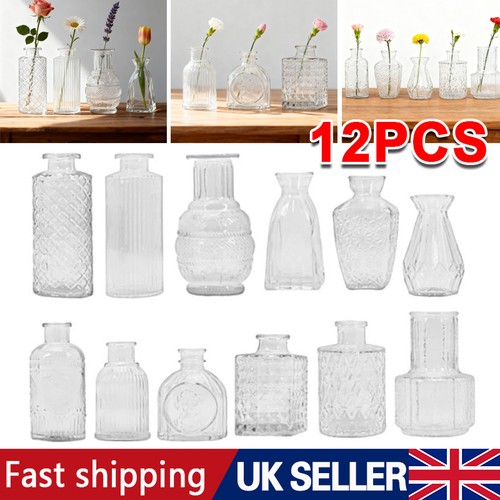 Glass bud vase - set, small