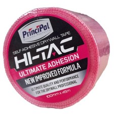 HI-TAC Pink Scrim 100mm x 45m Fibreglass Tape Drywall Plasterboard Tape Adhesive