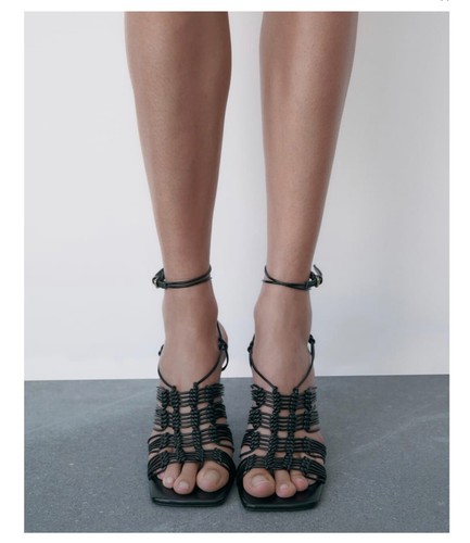 Zara high heel leather woven - zara,