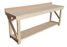 Workbench With Rear MDF Up stand Wooden Industrial Garage Heavy Duty Table