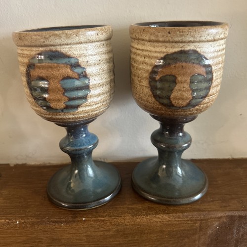 Laugharne welsh pottery pair - welsh,