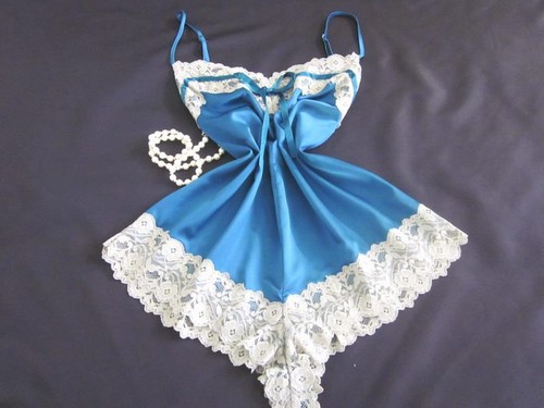 Teal satin cami knickers teddy - cami-knickers,