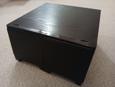 Vintage Wooden CD Storage 2-Drawer Case Box Black Ash Holds 40 Cds