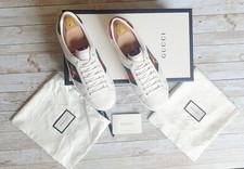 GUCCI ACE BEE WHITE  LEATHER