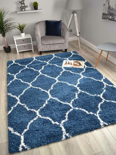 Dark blue cream trellis - dark, |