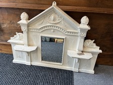 19th Century Victorian Antique Cast Iron Overmantle Mirror (69 cm x 96 cm)