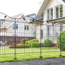 Garden Decorative Fence 4 Panels 44in x 12ft Steel Border Edging for Landscaping