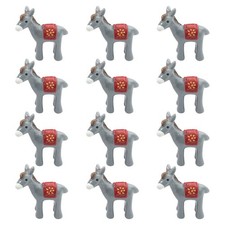  12 Pcs Mini Donkey Resin Farm Animal Garden Landscape Decoration