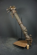 African Bronze Prestige Chief Scepter Hoe, LOBI, Burkina Faso...