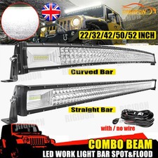 Tri-Rows LED Work Light Bar 22/32/42/50/52 inch 12V Offroad 4x4 ATV Car Driving