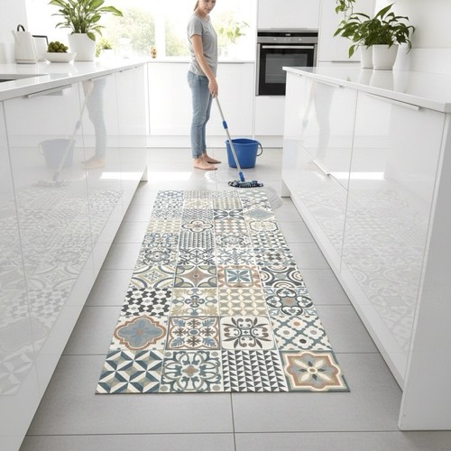 Moroccan vinyl runner - runner, rug
