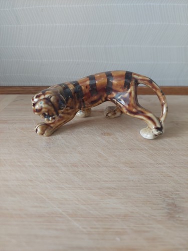Vintage porcelain tiger - vintage,