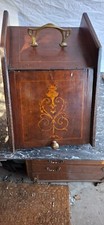 Large Victorian mahogany inlaid coal purdonium