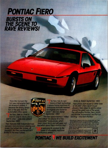 1984 pontiac fiero print - pontiac,