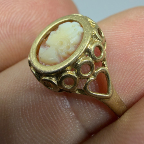9ct gold cameo - gold, ring