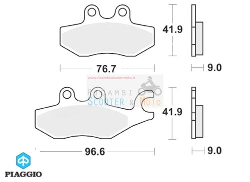 Rear brake pads piaggio - pads, mp3