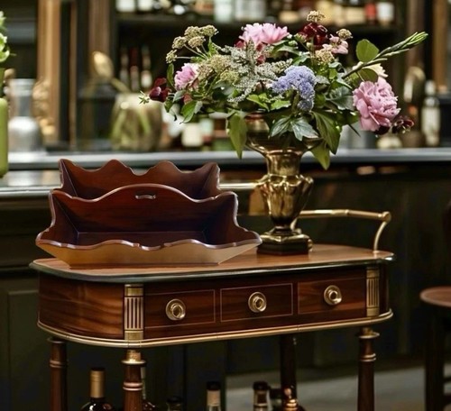 Vtg mahogany wood - wood, butler