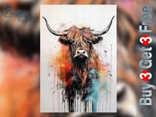 Highland cow 5x7 - print, on