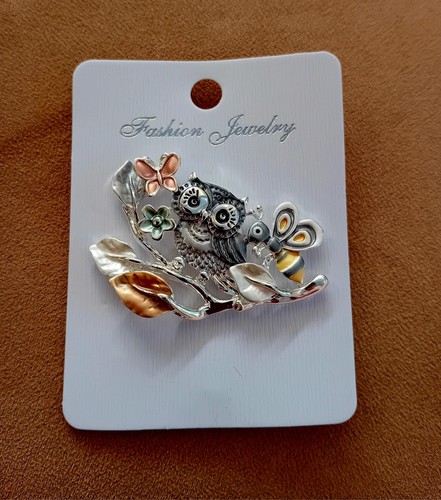 Owl bee butterfly branch - owl,
