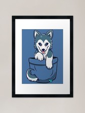 Pocket Siberian Husky Framed