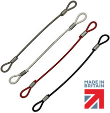 2mm - 3mm PVC Coated Galvanised Steel Retaining Wire Ropes LANYARDS THETHERS