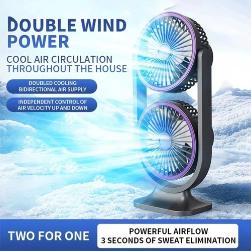 Dual head desktop fan - desktop,